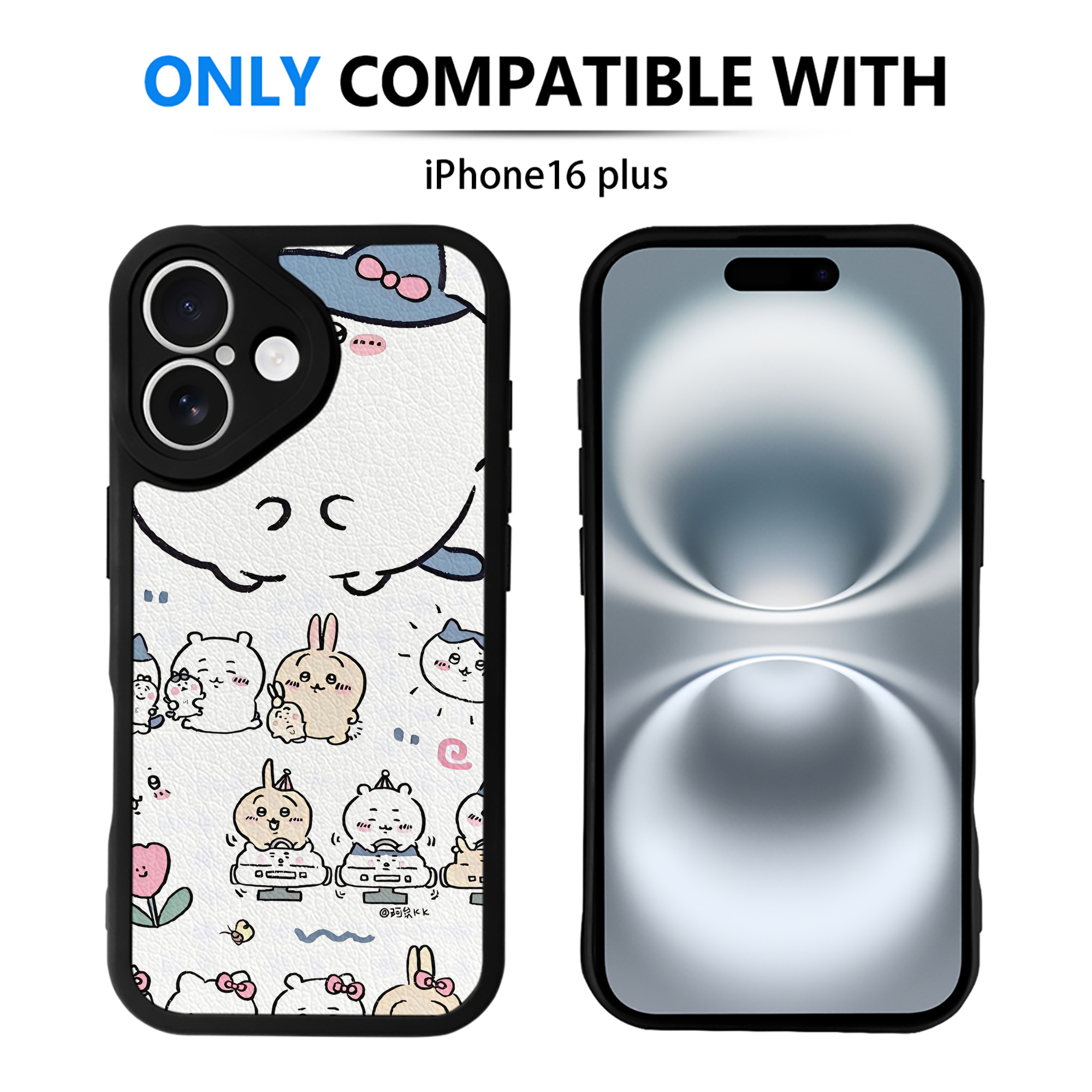 （画像用） ちいかわ Chii-kawa 【iPhone 16シリーズ対応】シリコンスマホケース（レザー調） 材質：シリコン